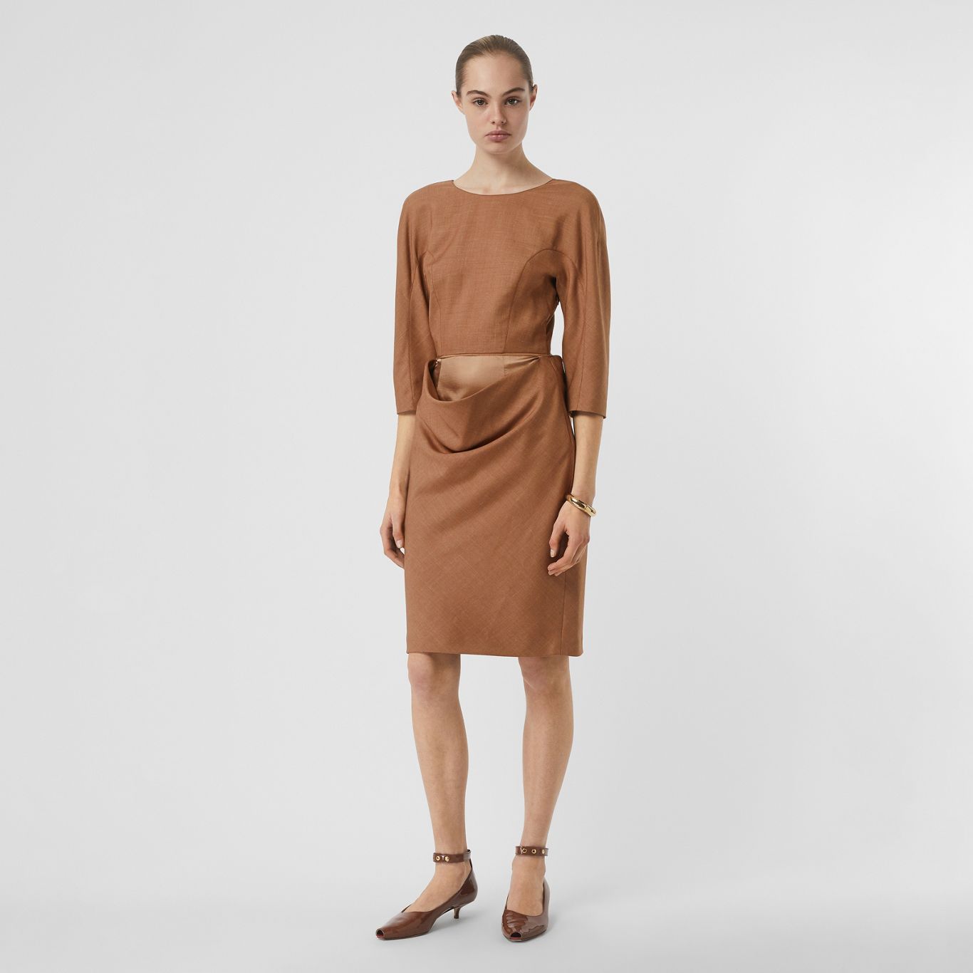 Double-waist Wool Silk Mohair Linen Dress